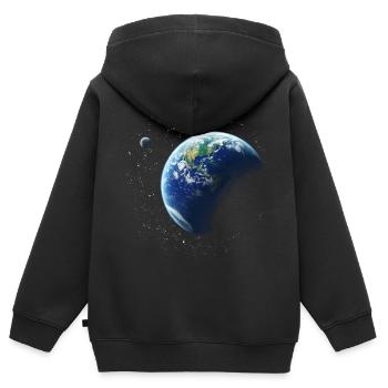 Erde - Kinder Premium Organic Zip Hoodie - Schwarz - Hinten - AI Model Kid Male (0cm)