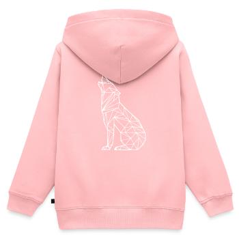 Dessin vectoriel - loup - Sweat Premium à capuche zippé enfant bio - rose - Dos - AI Model Kid Female (0cm)