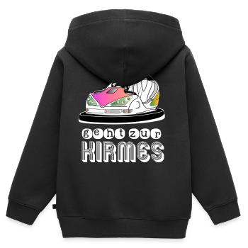 Kirmes Fahrgeschäft autoscooter Boxauto - Kinder Premium Organic Zip Hoodie - Schwarz - Hinten - AI Model Kid Male (0cm)