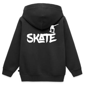 Skater Skate - Kinder Premium Organic Zip Hoodie - Schwarz - Hinten - AI Model Kid Male (0cm)