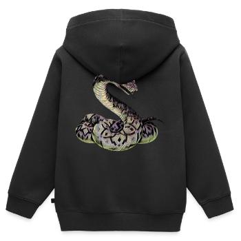 Schlange - Kinder Premium Organic Zip Hoodie - Schwarz - Hinten - AI Model Kid Male (0cm)