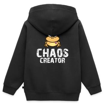 créateur de chaos fou Frog Frog Kaot - Sweat Premium à capuche zippé enfant bio - noir - Dos - AI Model Kid Male (0cm)