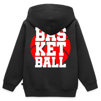 Basket-ball Slam Dunk Rebound cadeau - Sweat Premium à capuche zippé enfant bio - noir - Dos - AI Model Kid Male (0cm)