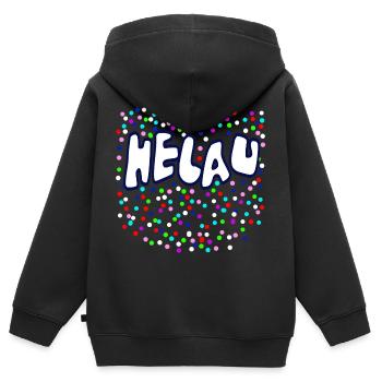 helau carnaval confettis carnaval t-shirt fascisme - Sweat Premium à capuche zippé enfant bio - noir - Dos - AI Model Kid Male (0cm)