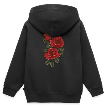 Rote Rosen - Kinder Premium Organic Zip Hoodie - Schwarz - Hinten - AI Model Kid Male (0cm)