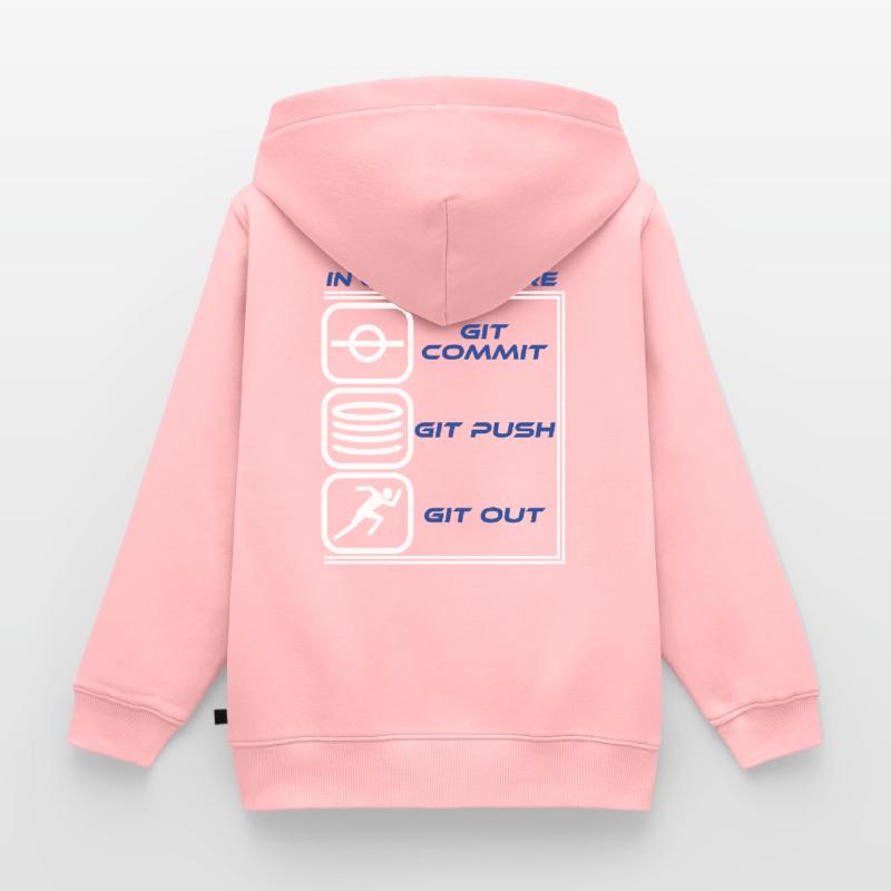 "Im Falle eines Feuers Git Commit Git Push Git Kinder Premium Organic Zip Hoodie