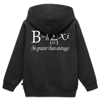 Pensezvous que vous êtes audessus de la moyenne? - Sweat Premium à capuche zippé enfant bio - noir - Dos - AI Model Kid Male (0cm)