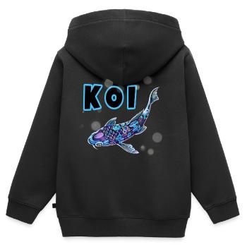 Koi - Sweat Premium à capuche zippé enfant bio - noir - Dos - AI Model Kid Male (0cm)