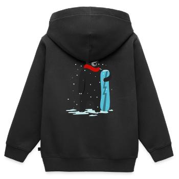 Idée cadeau cadeau - Sweat Premium à capuche zippé enfant bio - noir - Dos - AI Model Kid Male (0cm)
