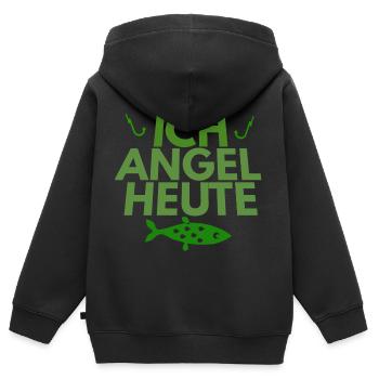 ich angel heute - Kinder Premium Organic Zip Hoodie - Schwarz - Hinten - AI Model Kid Male (0cm)