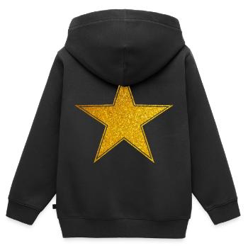 Star Gold Graphic Star - Kinder Premium Organic Zip Hoodie - Schwarz - Hinten - AI Model Kid Male (0cm)