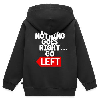 Lustiges Motivtext-Sprichwort - Kinder Premium Organic Zip Hoodie - Schwarz - Hinten - AI Model Kid Male (0cm)