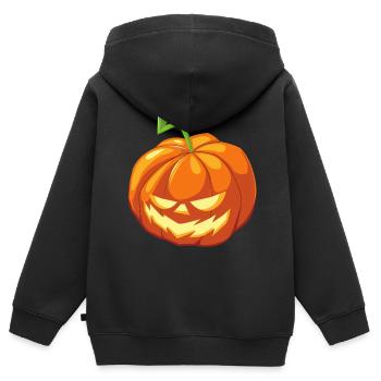Kürbis Halloween - Kinder Premium Organic Zip Hoodie - Schwarz - Hinten - AI Model Kid Male (0cm)