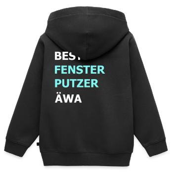 Bester Fensterputzer Reiniger Hausmann Geschenk - Kinder Premium Organic Zip Hoodie - Schwarz - Hinten - AI Model Kid Male (0cm)