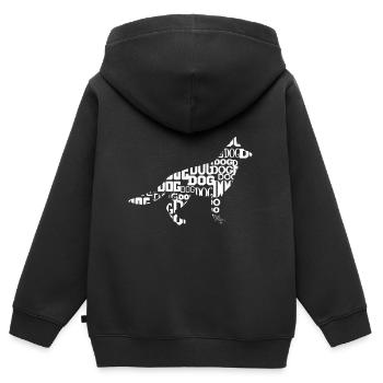 German shepherd - Kids Premium Organic Zip-up Hoodie - black - Back - AI Model Kid Male (0cm)