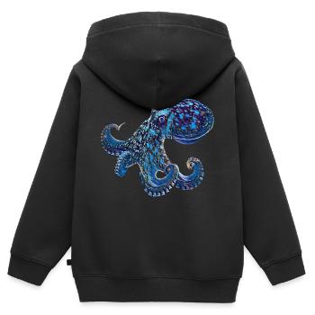 Oktopus - Kinder Premium Organic Zip Hoodie - Schwarz - Hinten - AI Model Kid Male (0cm)