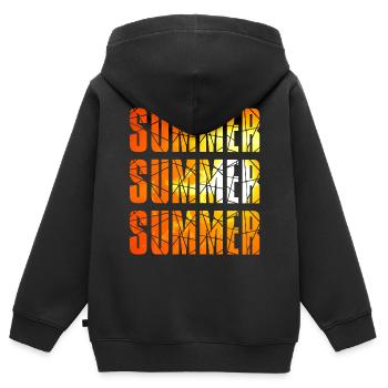 SUMMER SUMMER SUMMER - Kids Premium Organic Zip-up Hoodie - black - Back - AI Model Kid Male (0cm)