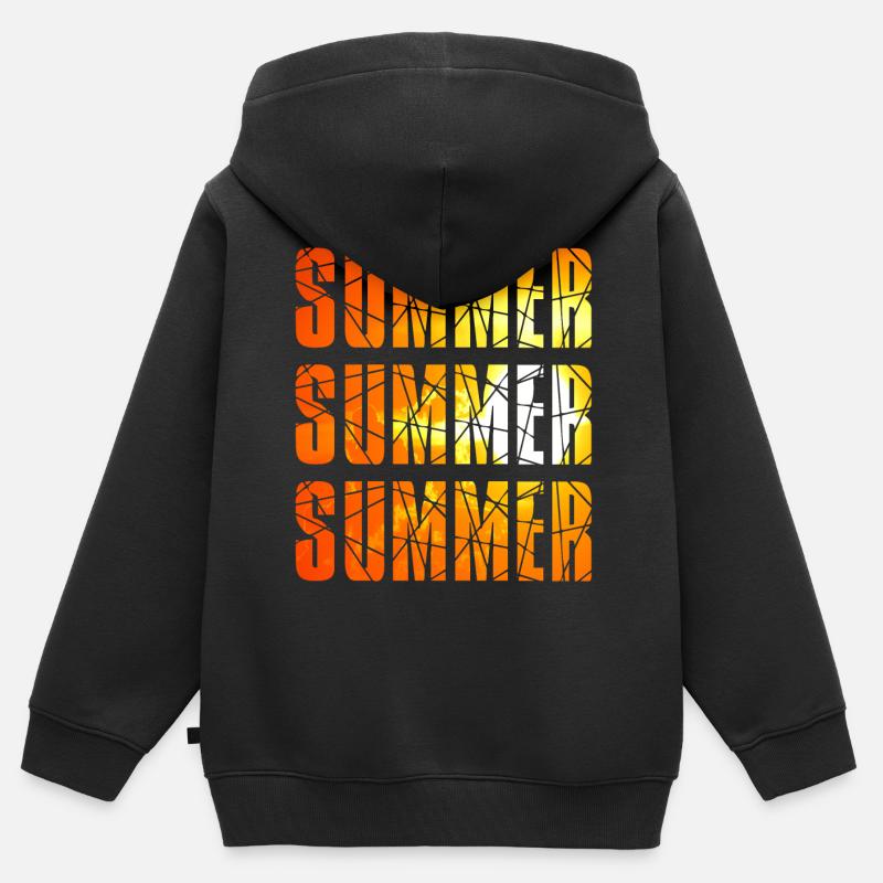 ÉTÉ ÉTÉ ÉTÉ - Sweat Premium à capuche zippé enfant bio - noir