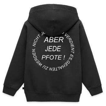 Pfote/Hand - Kinder Premium Organic Zip Hoodie - Schwarz - Hinten - AI Model Kid Male (0cm)