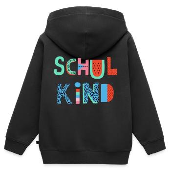Schulkind - Kinder Premium Organic Zip Hoodie - Schwarz - Hinten - AI Model Kid Male (0cm)