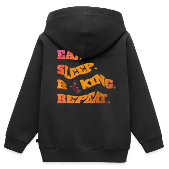 Eat Sleep Biking Repeat Fahrrad Rad fahrrad - Kinder Premium Organic Zip Hoodie - Schwarz - Hinten - AI Model Kid Male (0cm)