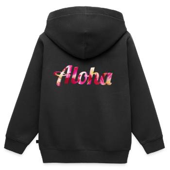 Aloha - Sweat Premium à capuche zippé enfant bio - noir - Dos - AI Model Kid Male (0cm)
