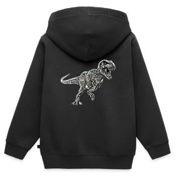 T-Rex - Sweat Premium à capuche zippé enfant bio - noir - Dos - AI Model Kid Male (0cm)