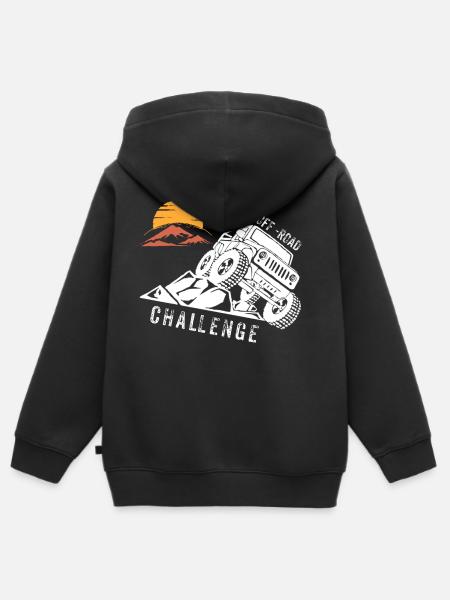 Offroad Challenge | 4x4 Abenteuer - Kinder Premium Organic Zip Hoodie - Schwarz