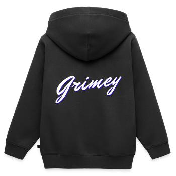 Grimey HIP HOP WEAR - Kinder Premium Organic Zip Hoodie - Schwarz - Hinten - AI Model Kid Male (0cm)