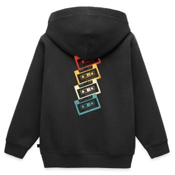 Musique des années 80 - Sweat Premium à capuche zippé enfant bio - noir - Dos - AI Model Kid Male (0cm)