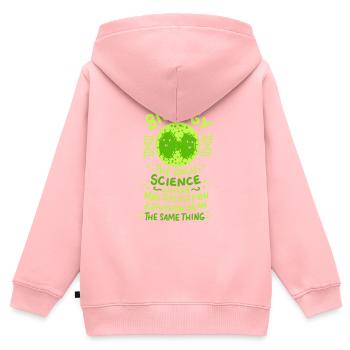 Biologie die einzige Wissenschaft, in der ich schenke - Kinder Premium Organic Zip Hoodie - Rosa - Hinten - AI Model Kid Female (0cm)