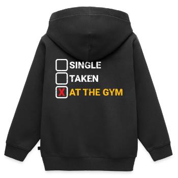 Single Taken Gym - Kinder Premium Organic Zip Hoodie - Schwarz - Hinten - AI Model Kid Male (0cm)