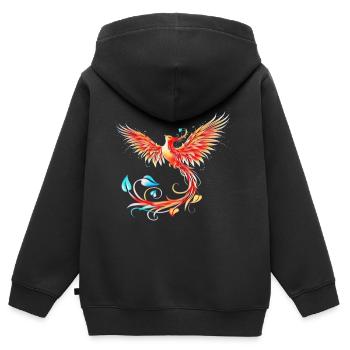Phoenix - Sweat Premium à capuche zippé enfant bio - noir - Dos - AI Model Kid Male (0cm)