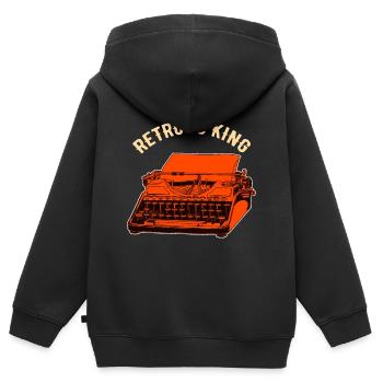 machine à écrire - Sweat Premium à capuche zippé enfant bio - noir - Dos - AI Model Kid Male (0cm)
