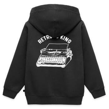 machine à écrire - Sweat Premium à capuche zippé enfant bio - noir - Dos - AI Model Kid Male (0cm)