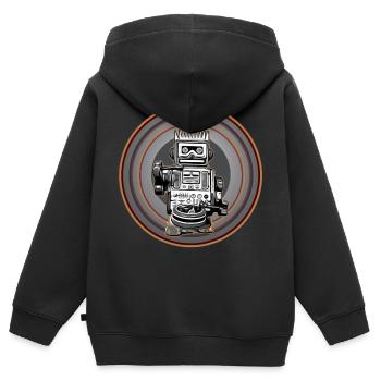T-shirt Sci-Fi Gamer Arcade avec cadeau Robot - Sweat Premium à capuche zippé enfant bio - noir - Dos - AI Model Kid Male (0cm)