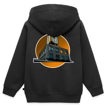 Dortmund - Sweat Premium à capuche zippé enfant bio - noir - Dos - AI Model Kid Male (0cm)