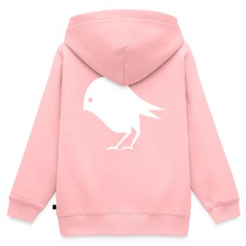 Image d’oiseau - Sweat Premium à capuche zippé enfant bio - rose - Dos - AI Model Kid Female (0cm)