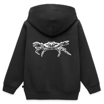 Krebs - Kinder Premium Organic Zip Hoodie - Schwarz - Hinten - AI Model Kid Male (0cm)