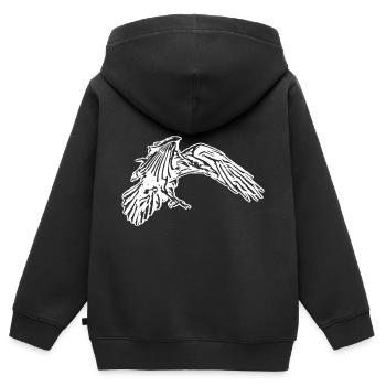 Rabe - Kinder Premium Organic Zip Hoodie - Schwarz - Hinten - AI Model Kid Male (0cm)