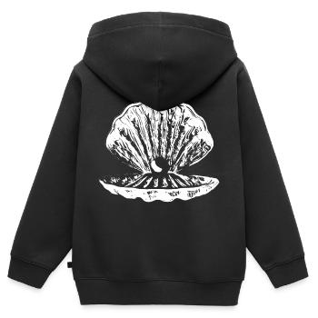 Muschel - Kinder Premium Organic Zip Hoodie - Schwarz - Hinten - AI Model Kid Male (0cm)
