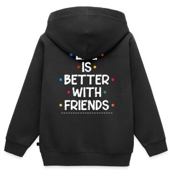 Amis Amis Amis Cadeau idée friends - Sweat Premium à capuche zippé enfant bio - noir - Dos - AI Model Kid Male (0cm)