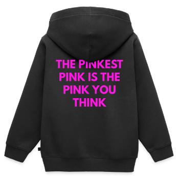 le rose le plus rose est le rose que vous croyez - Sweat Premium à capuche zippé enfant bio - noir - Dos - AI Model Kid Male (0cm)