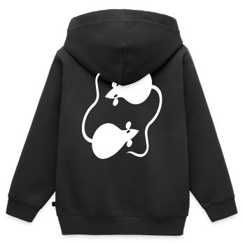 Souris - Sweat Premium à capuche zippé enfant bio - noir - Dos - AI Model Kid Male (0cm)