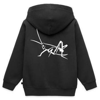 Sauterelles - Sweat Premium à capuche zippé enfant bio - noir - Dos - AI Model Kid Male (0cm)