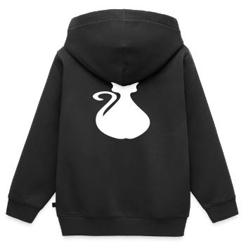 gros chat - Sweat Premium à capuche zippé enfant bio - noir - Dos - AI Model Kid Male (0cm)