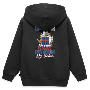 Islande - Sweat Premium à capuche zippé enfant bio - noir - Dos - AI Model Kid Male (0cm)
