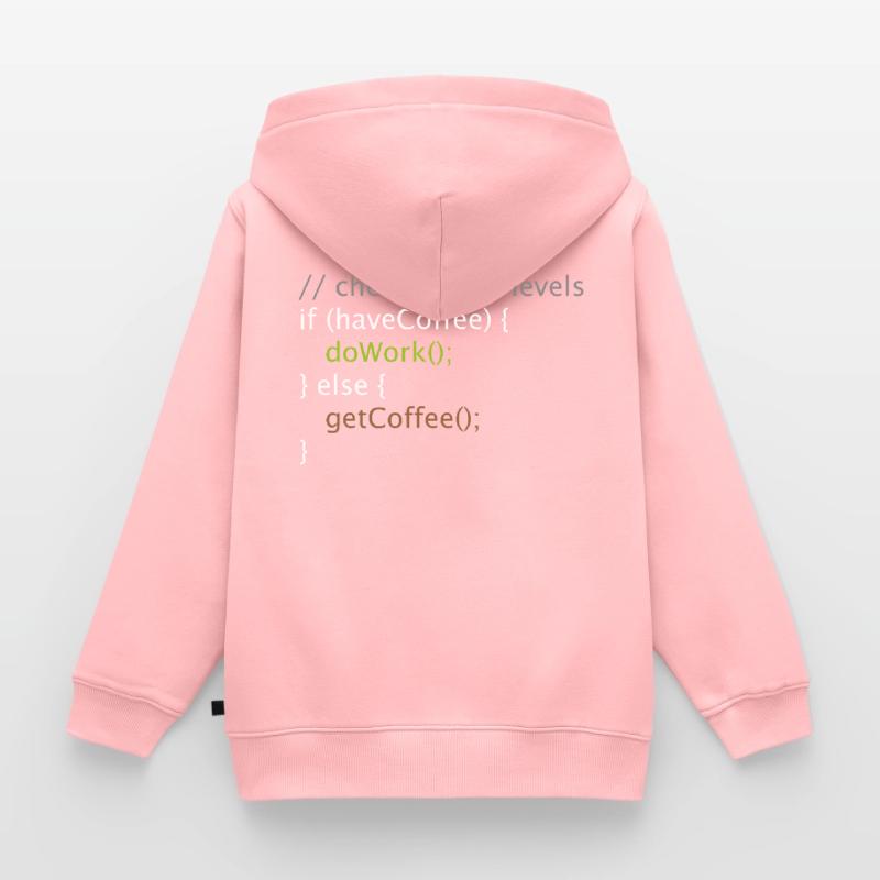 Computer Science Nerd Geek Programmer Coffee Work Kids Premium Organic Zip-up Hoodie