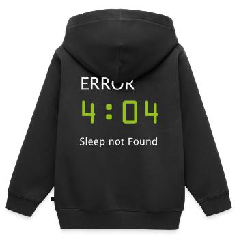 Informatique Nerd Geek programmeur matinal - Sweat Premium à capuche zippé enfant bio - noir - Dos - AI Model Kid Male (0cm)
