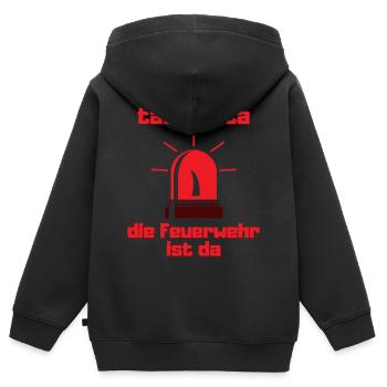 Tatü-Tata die Feuerwehr ist da Feuerwehr Geschenk - Kinder Premium Organic Zip Hoodie - Schwarz - Hinten - AI Model Kid Male (0cm)